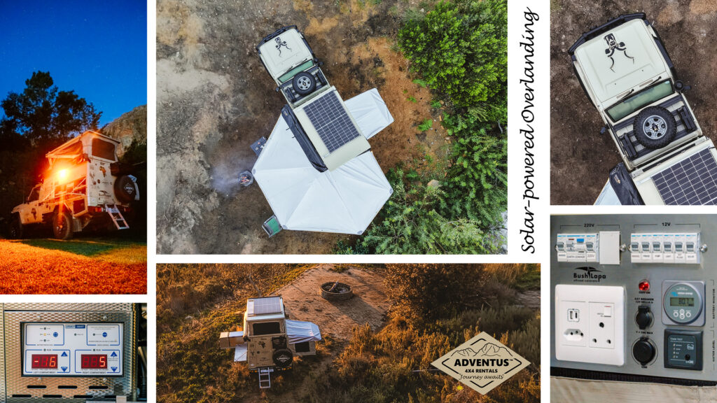 Adventus solar powered 4x4 rental with roof solar panels in South Africa